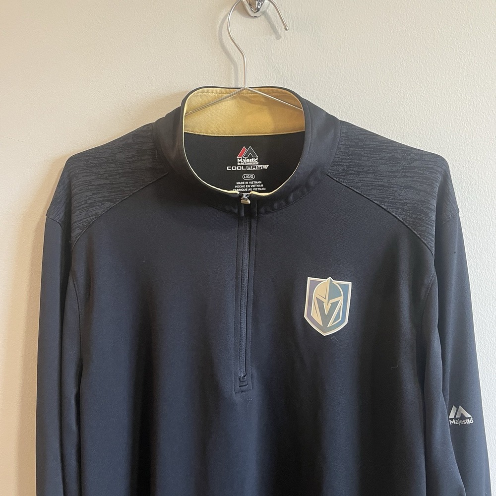 Vegas Golden Knights Majestic CoolBase 1/4 Zip NHL Hockey Jacket Size L - Picture 6 of 7